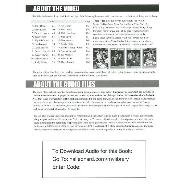 Hudson Music The Evolution Of Jazz Drumming