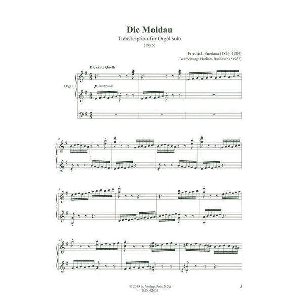 Verlag Dohr Smetana Die Moldau Orgel