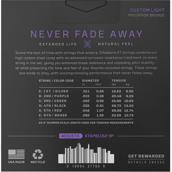 Daddario XTAPB1152-3P Custom Light