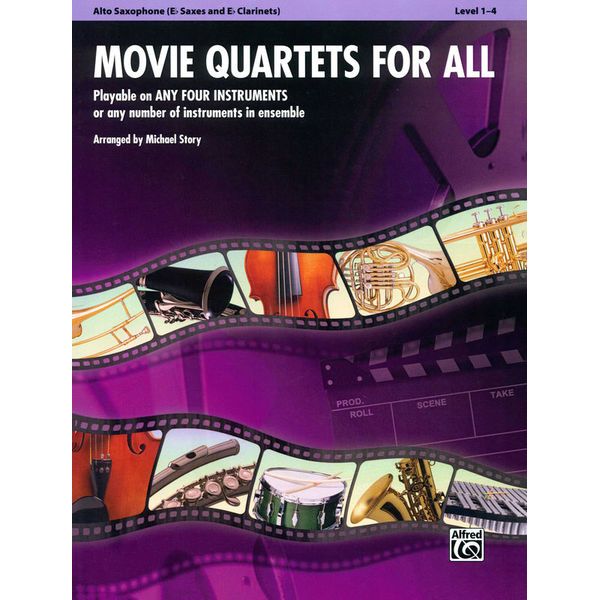 Alfred Music Publishing Movie Quartets for All A-Sax