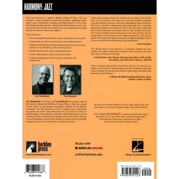Berklee Press The Berklee Book Jazz Harmony