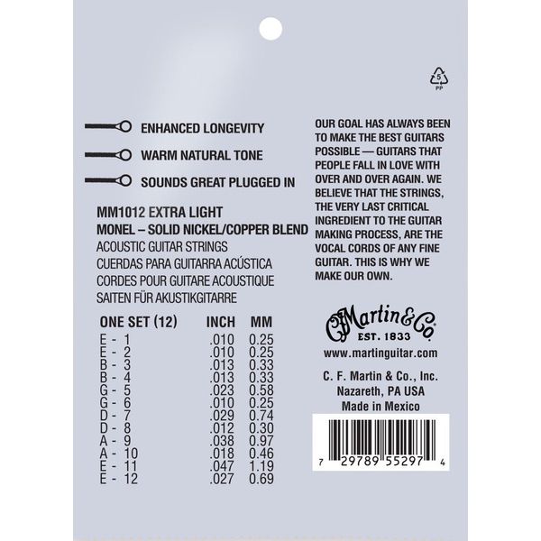 Martin Guitar Retro MM1012 Extra Light