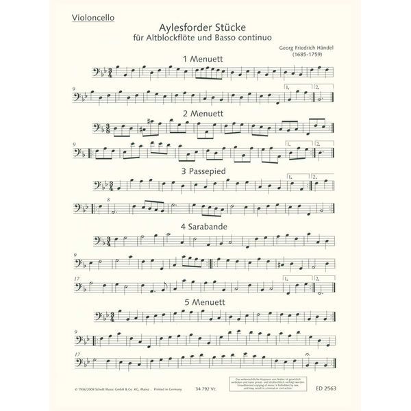 Schott Hndel Aylesforder Stücke