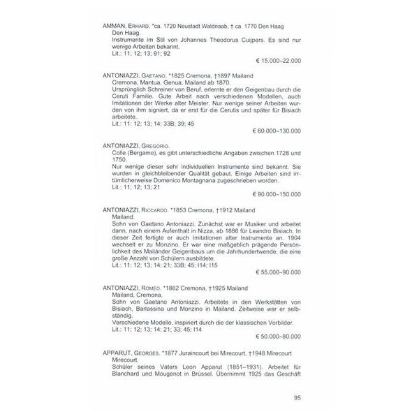 Friedrich Hofmeister Verlag Taxe der Streichinstrumente