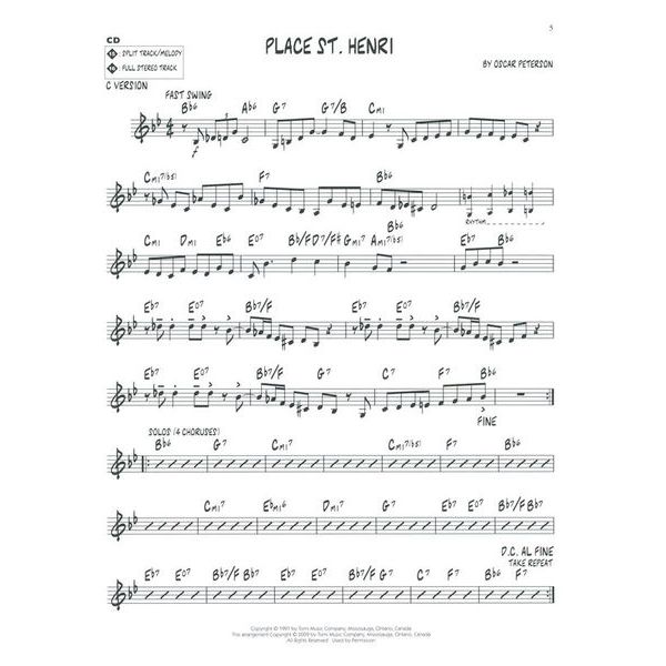 Hal Leonard Jazz-Play-Along Oscar Peterson