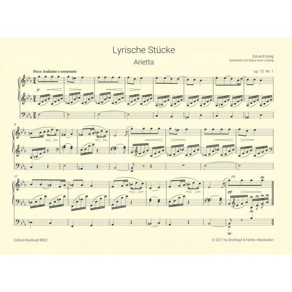 Breitkopf & Hrtel Grieg Lyrische Stücke Orgel