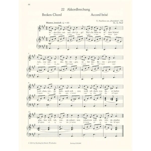 Breitkopf & Hrtel Wege zum Liedgesang Hoch