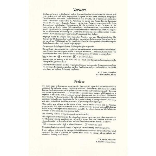 Edition Peters Orchester Probe Horn