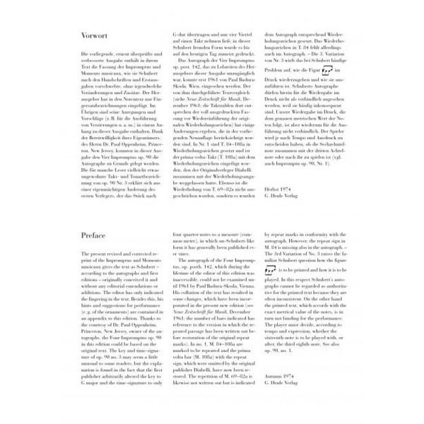 Henle Verlag Schubert Impromptus Moments