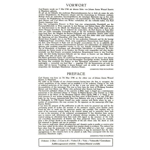 Edition Peters Stamitz Konzert Nr. 3 B-Dur Cl