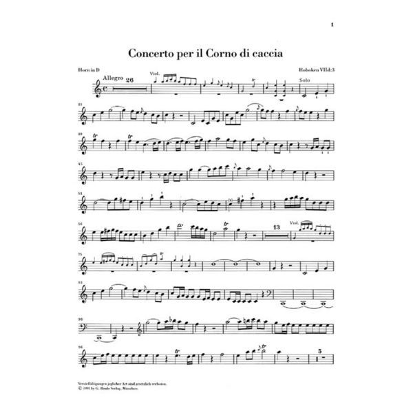 Henle Verlag Haydn Hornkonzert D-Dur