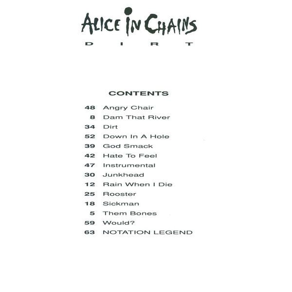 Hal Leonard Alice In Chains Dirt