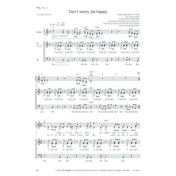 Helbling Verlag 4 Voices Chorbuch