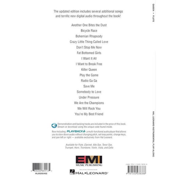 Hal Leonard Queen Flute Play-Along