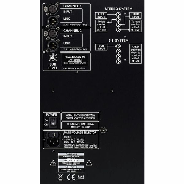 PSI Audio Sub A225-M Studio Red