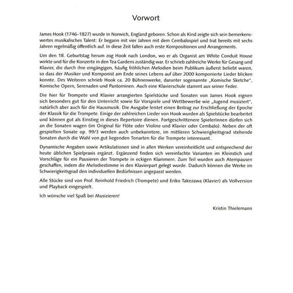 Schott Hook Sonaten und Spielstücke