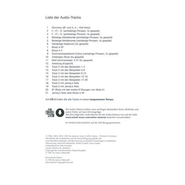 Advance Music Aebersold Jazz Improvisation D