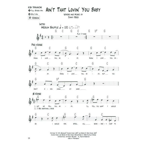 Hal Leonard Blues Play-Along Jimmy Reed