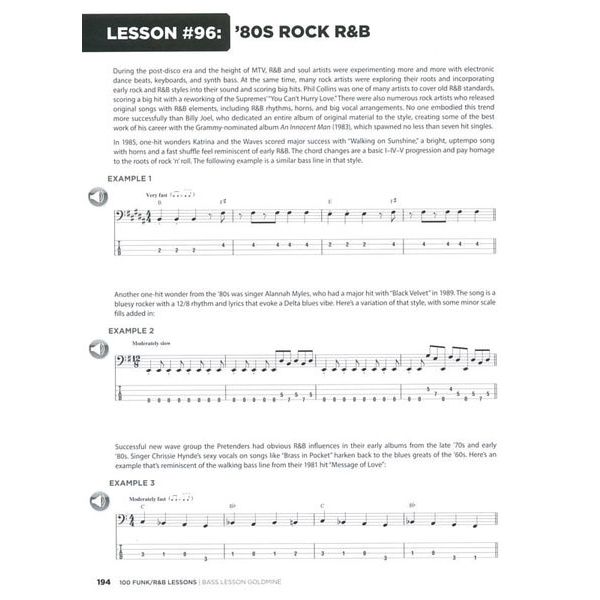 Hal Leonard 100 Funk/R&B Lessons Bass