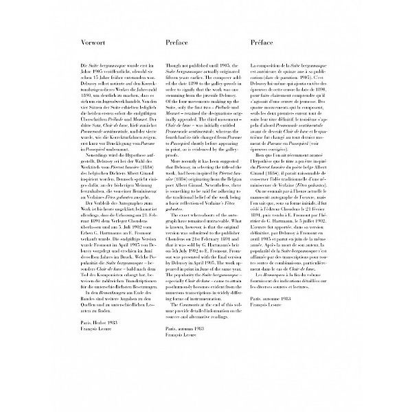 Henle Verlag Debussy Suite bergamasque