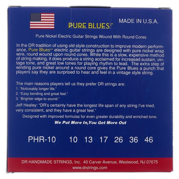 DR Strings Pure Blues PHR-10 3Pack