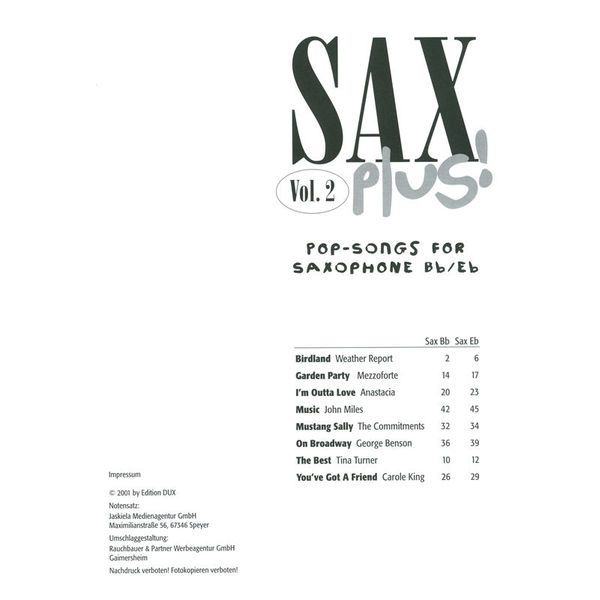 Edition Dux Sax Plus 2