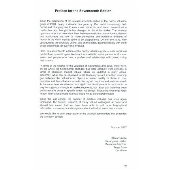 Friedrich Hofmeister Verlag Taxe der Streichinstrumente