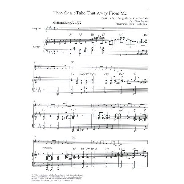 Schott Jazz Standards Tenor Saxophone