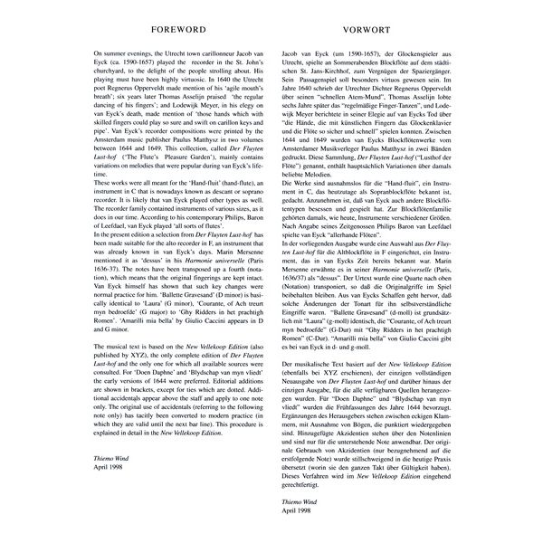 Musikverlag XYZ Van Eyck Fluyten Lusthof Alt