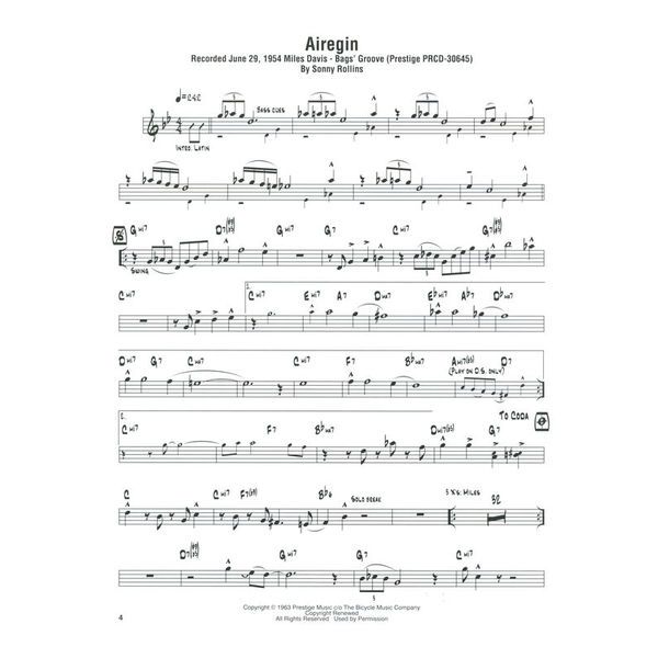 Hal Leonard Sonny Rollins Omnibook Bb