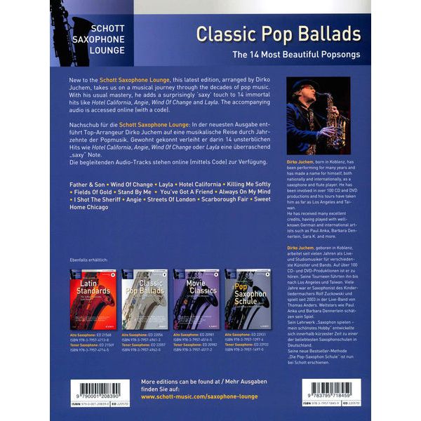 Schott Classic Pop Ballads Tenor Sax