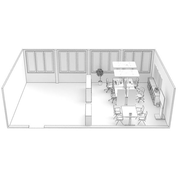 t.akustik Office Set Open Plan WH