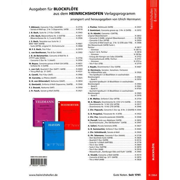Heinrichshofen Verlag Quartett-Spielbuch Blockflöte