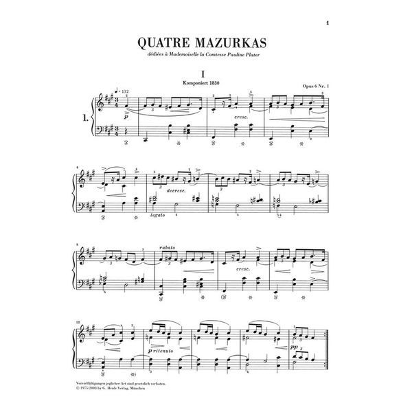 Henle Verlag Chopin Mazurken