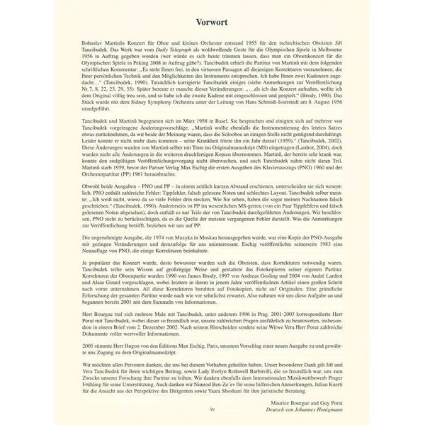 Editions Max Eschig Martinu Oboenkonzert