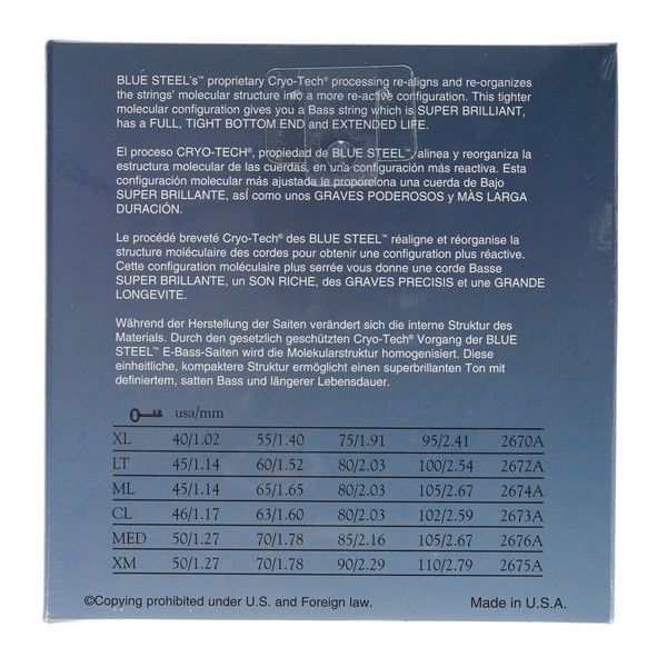 Dean Markley 2674A Blue Steel Bass ML