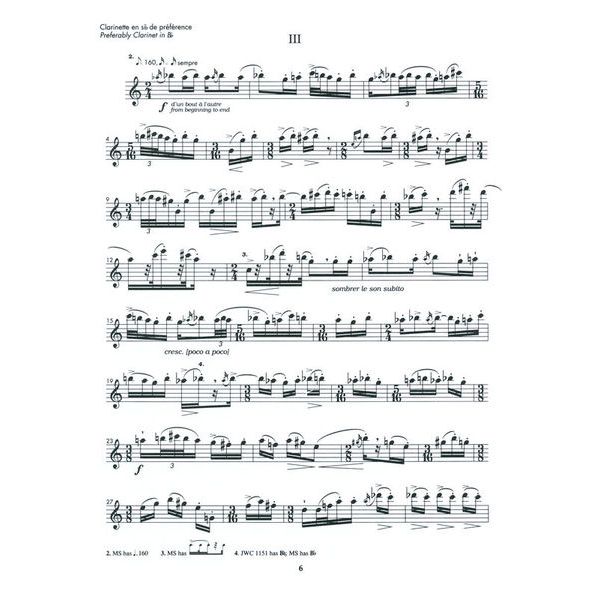 Chester Music Strawinsky Three Pieces Clarin