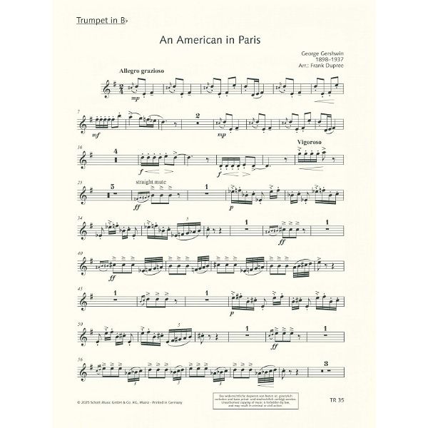 Schott Gershwin American in Paris