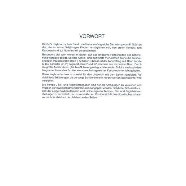 Heinrichshofen Verlag Dimbo's Keyboardschule 1
