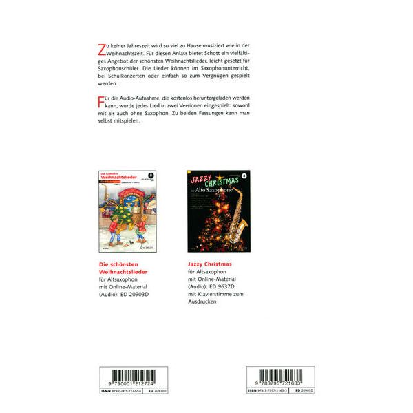 Schott Schönste Weihnachts A-Sax