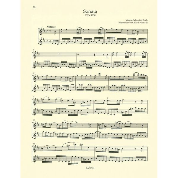 Brenreiter Bach 4 Sonaten für 2 Flöten