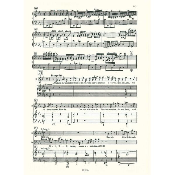 Edition Peters Bach Matthus-Passion BWV 244