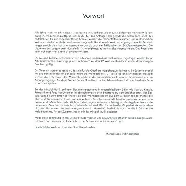 Horst Rapp Verlag Fröhliche Weihnacht Flute