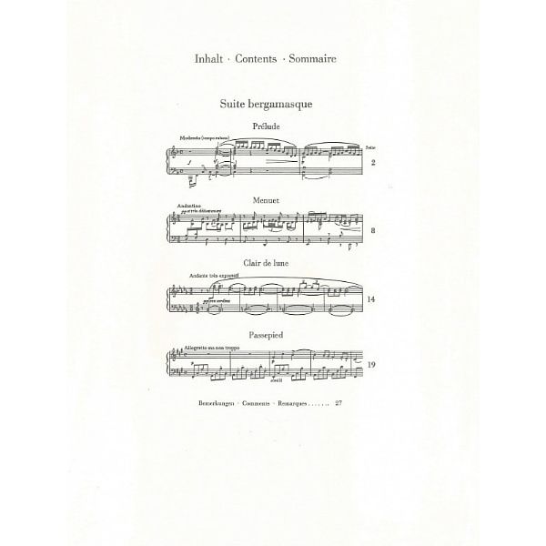 Henle Verlag Debussy Suite bergamasque