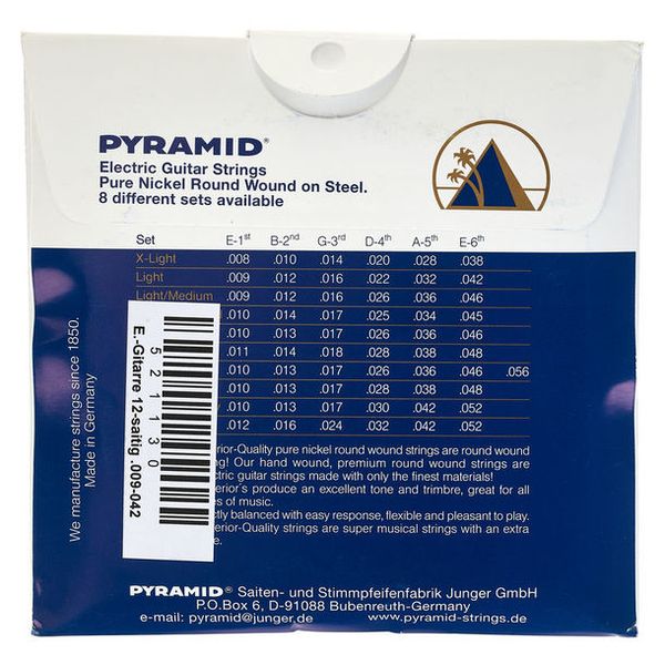 Pyramid Pure Nickel 12 String SetLight