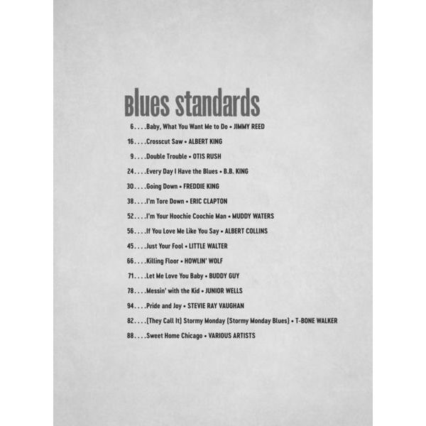 Hal Leonard Blues Standards Deluxe Guitar