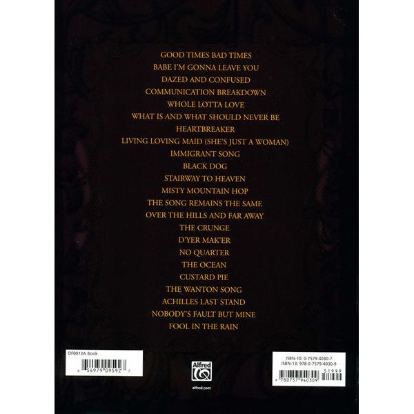 Alfred Music Publishing Drum Techniques Led Zeppelin