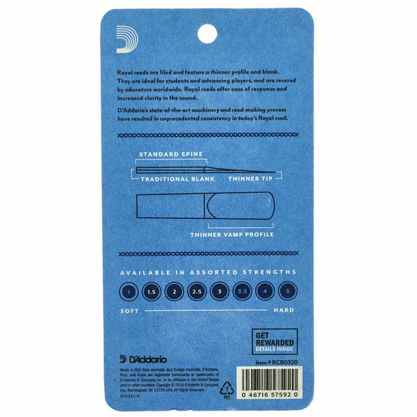 DAddario Woodwinds Royal Bb-Clarinet 2.0 3-Pack