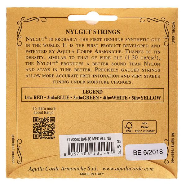 Aquila Classic 5 str.Banjo Nylgut Med