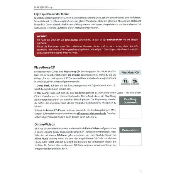 Alfred Music Publishing Cajon Book German